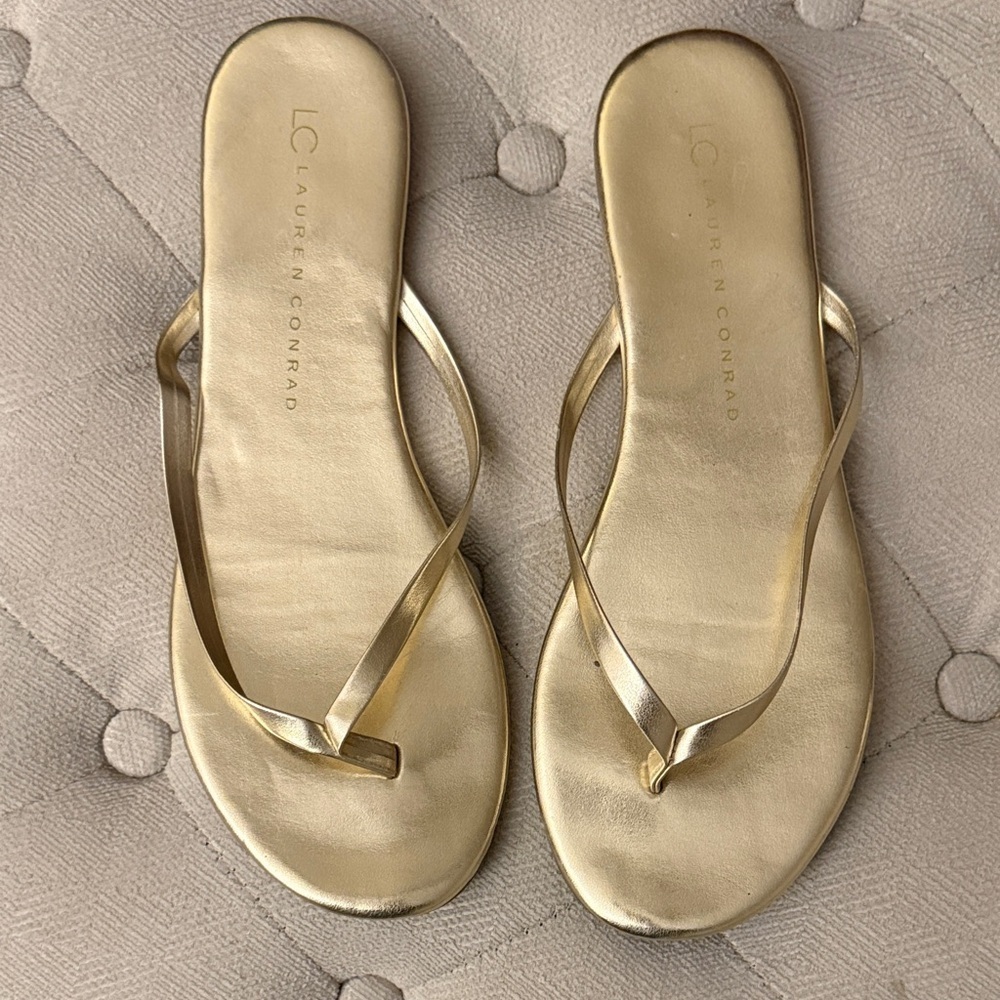 LC Lauren Conrad Metallic Gold Sandals